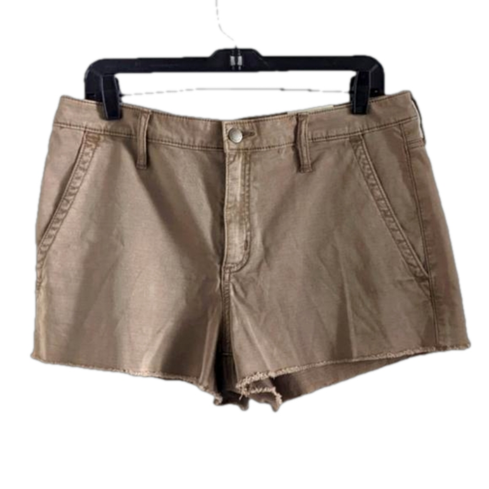 UNIVERSAL Thread Khaki High Rise Shorty Shorts Stretch Cotton 14 32